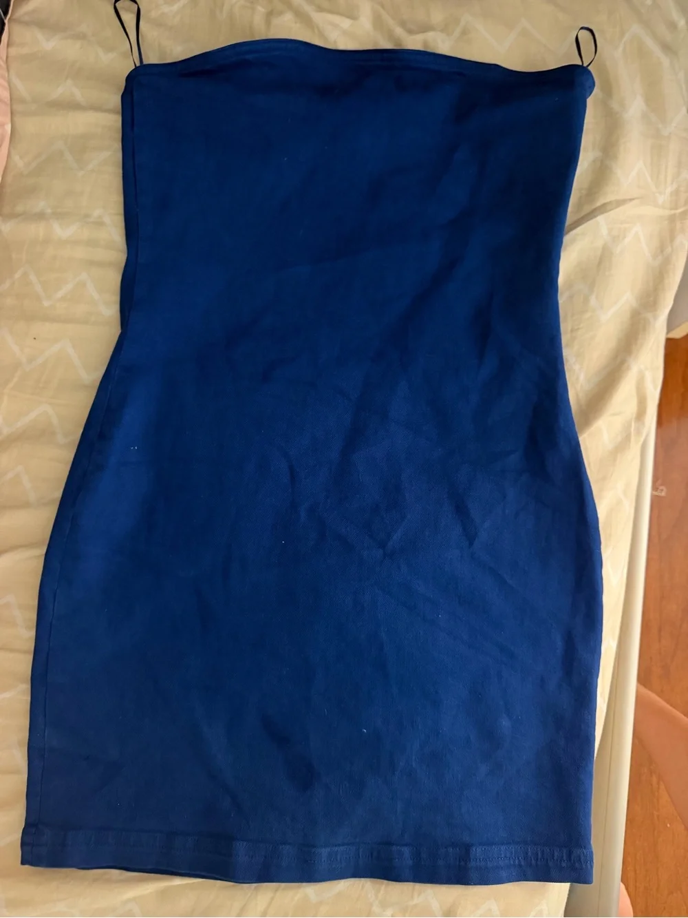 Strapless Royal Blue Bodycon Dress - Picture 1 of 3
